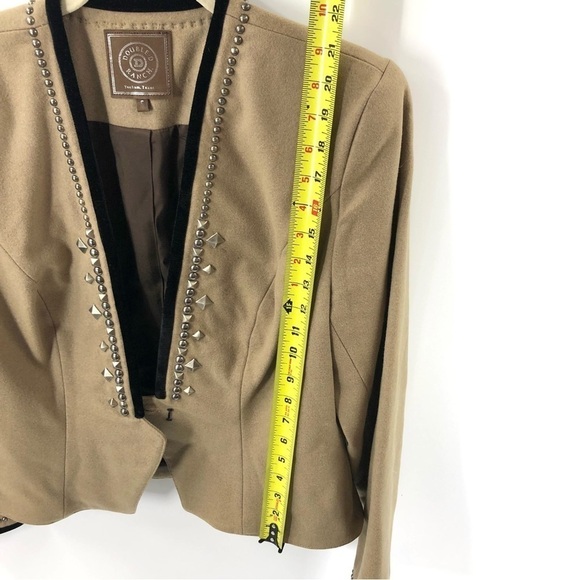 Double D Ranch Wool Blend Jacket Studded Western Blazer Long Sleeve Tan Sz Small - Picture 10 of 11